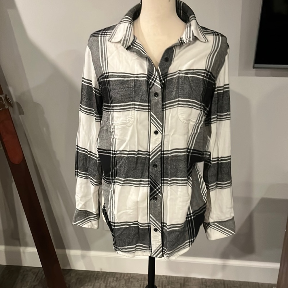 Athleta Heat Gen Tech plaid button down